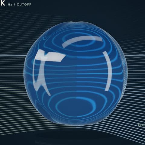The orb in Water: a clear blue sphere with thin rings of light circling inside it.