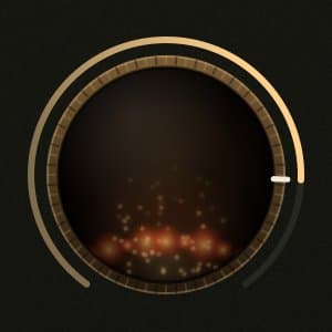 The Excite knob on the Air Exciter preset: sparks rising from glowing coals at the bottom of the knob.